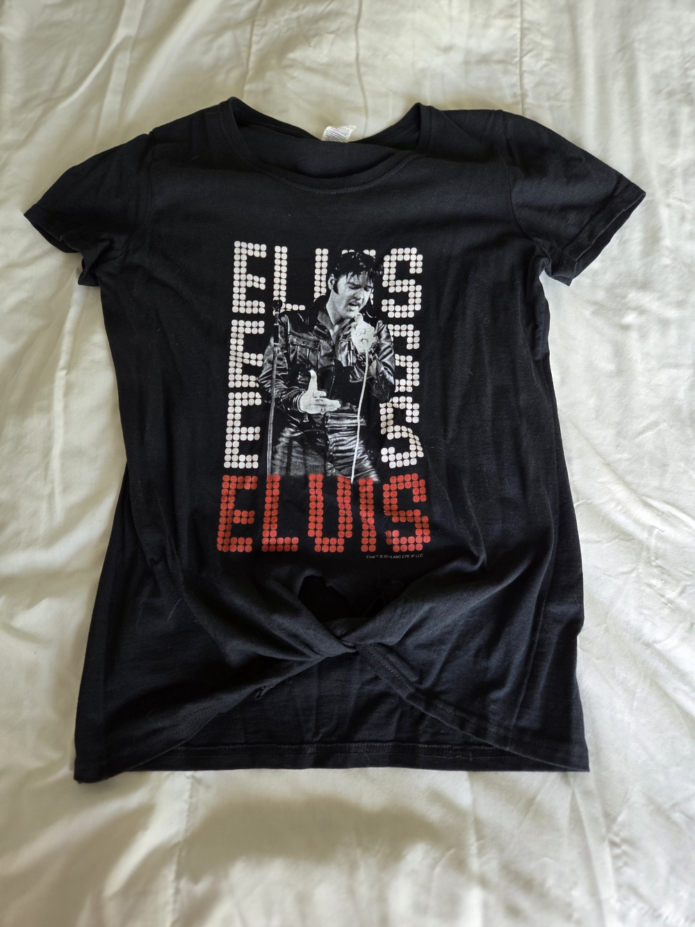 Elvis Graphic Tee - Black with Red & White Print